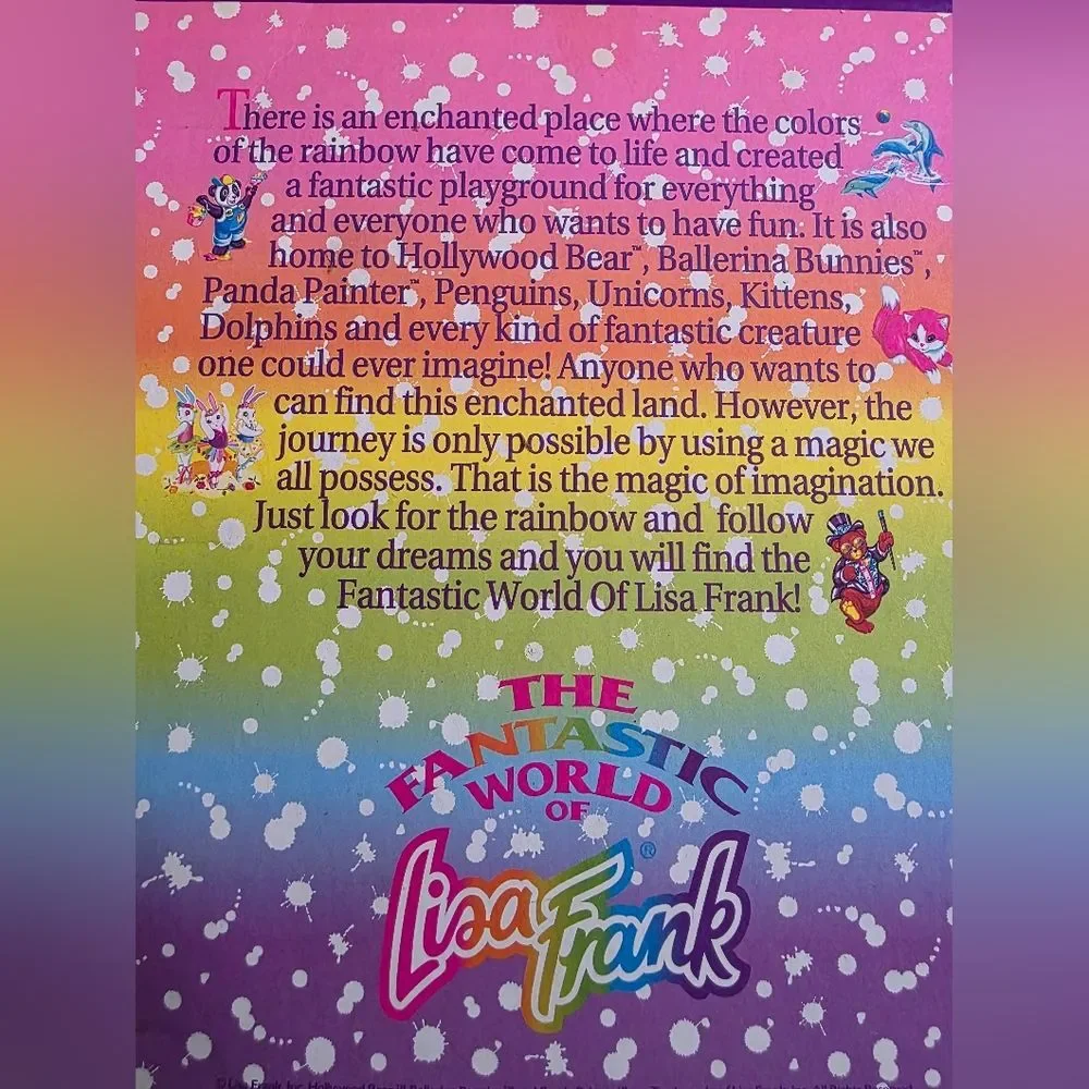 Lisa Frank Rainbow Chaser Horse 3 Ring Binder Portfolio Vtg Fantastic World 2.5'